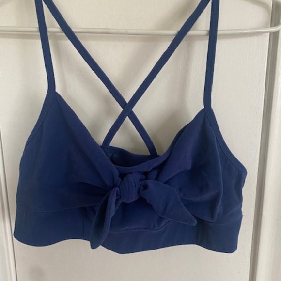 Alala Terry Bike Shorts and Bow Tie Sports Bra Matching Set - Picture 2 of 10